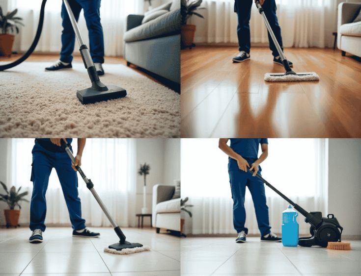 équipe professionnelle de nettoyage